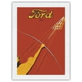 thumbnail image 1 of 1933 Ford V-8 Model 40 - French - Vintage Automobile Poster - Japanese Unryu Rice Paper Art Print (Unframed) 18 x 24 in, 1 of 4