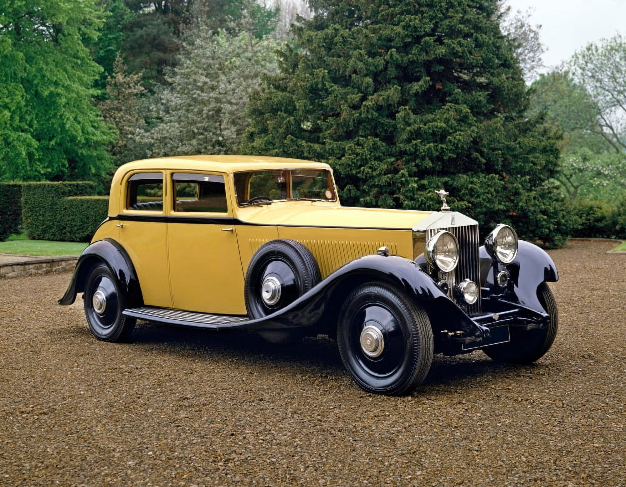 1933 Rolls Royce Phantom II Continental 4-door saloon 76 litre 6-cylinder inline engine Country of origin United Kingdom Canvas Art - Panoramic Images (22 x 28)