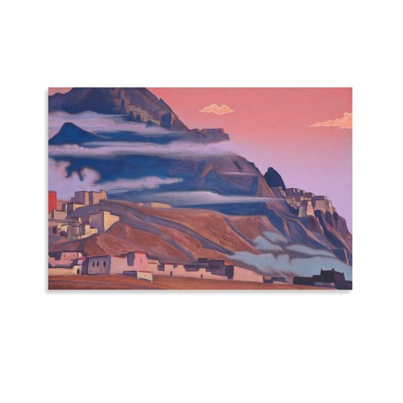 1933 Shelkar Dzong (fortress) And Monastery Nicholas Roerich Prints Poster Canvas Poster Wall Art Picture Prints Hanging Photo Gift Decor Home Posters Artworks 16x24inch(40x60cm)