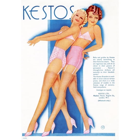 1934 Advert For Kestos Lingerie. by Ken Welsh / Design Pics (11 x 16)