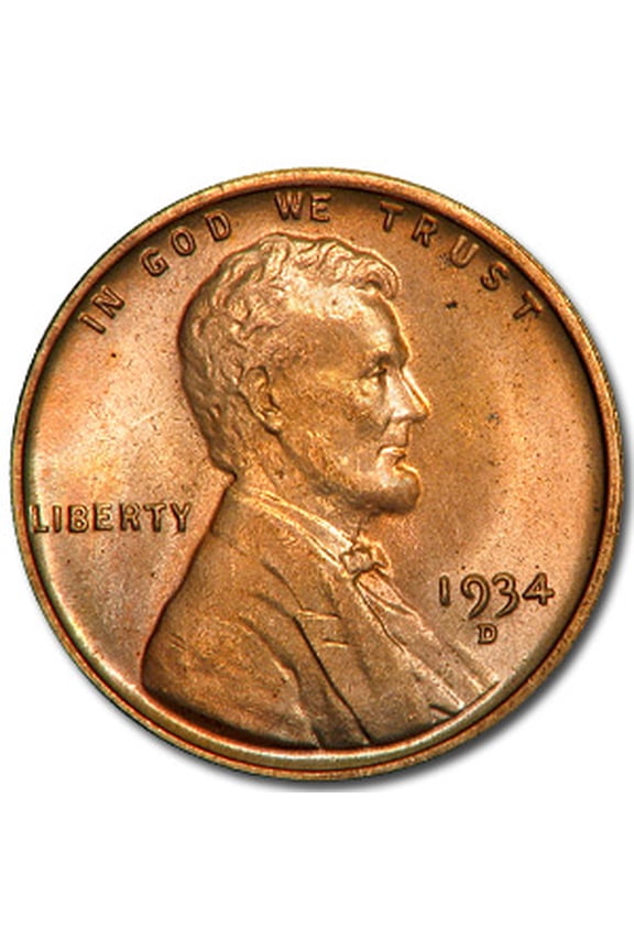 1934-D Lincoln Cent BU (Red)
