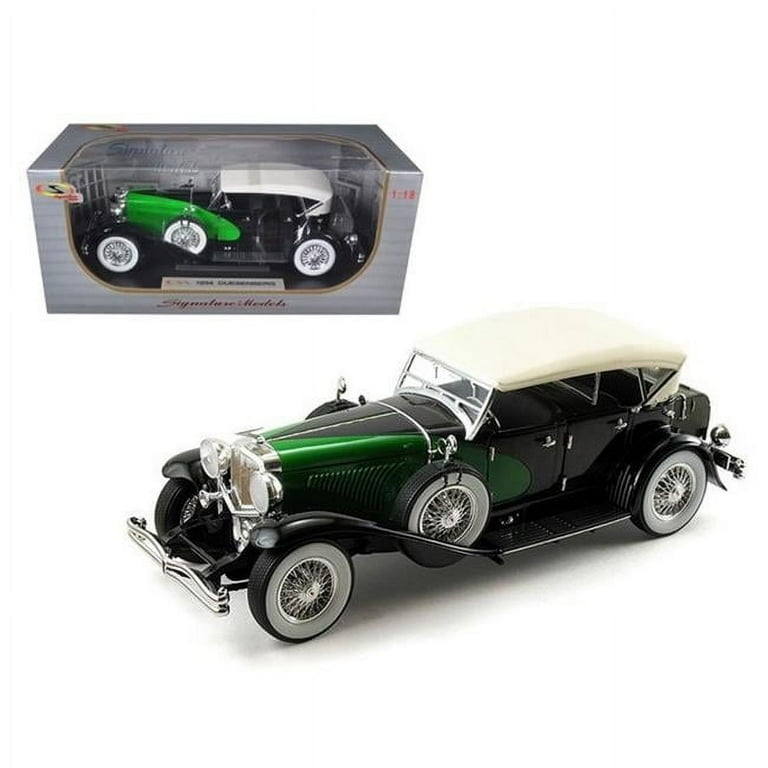 1934 Duesenberg Model J Black and Green with Cream Top 1/18