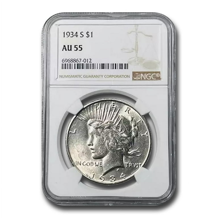 1934-S Peace Dollar AU-55 NGC - Walmart.com