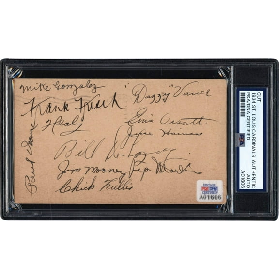 1934 St. Louis Cardinals World Series Champs Team Signed Government Postcard PSA