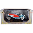 thumbnail image 1 of 1935 Duesenberg SSJ Convertible Blue and Red 1/32 Diecast Model Car by Signature Models, 1 of 3