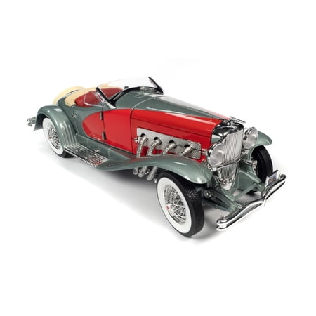 1935 Duesenberg SSJ Speedster, Silver and Red - Auto World AW279 - 1/18 scale Diecast Model Toy Car