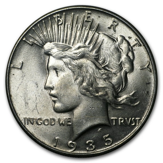 1935 Peace Dollar BU Details (Cleaned)