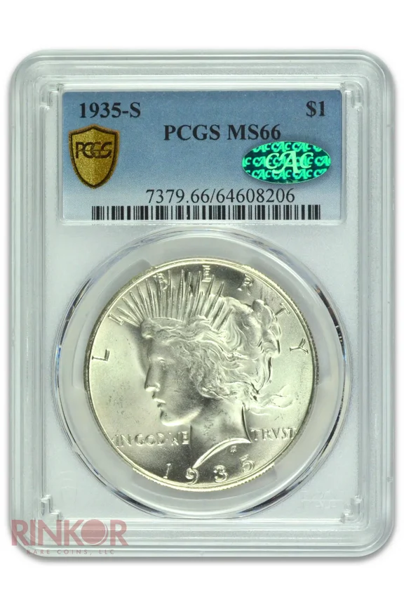1935-S $1 Peace Dollar PCGS MS 66 CAC