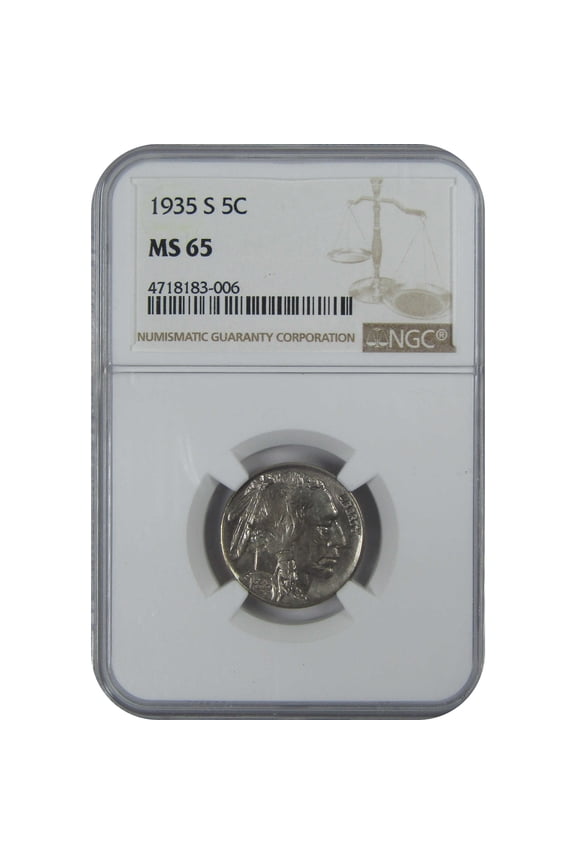 1935 S Indian Head Buffalo Nickel MS 65 NGC 5c Uncirculated Coin