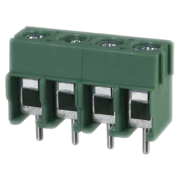 1935187 Terminal Block 4 Position Wire to Board Horizontal with Board 0.197 (5.00mm) Through Hole :RoHS