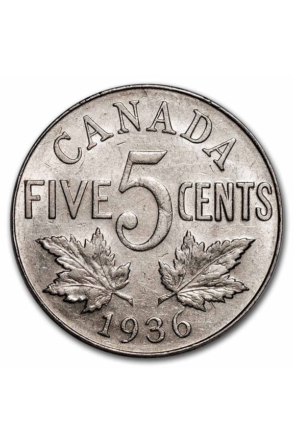 1936 Canada 5 Cents George V AU