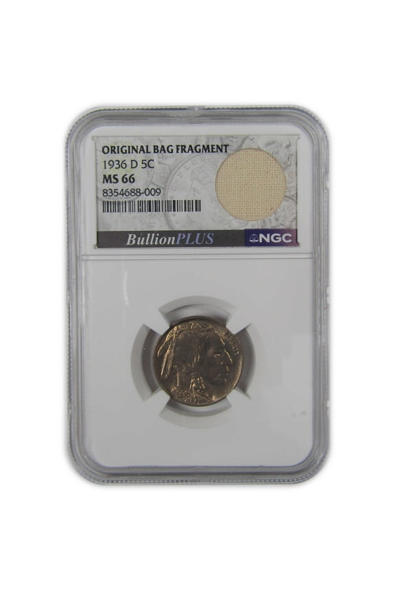 1936 D Indian Head Buffalo Nickel MS 66 NGC Bag Fragment SKU:I22662