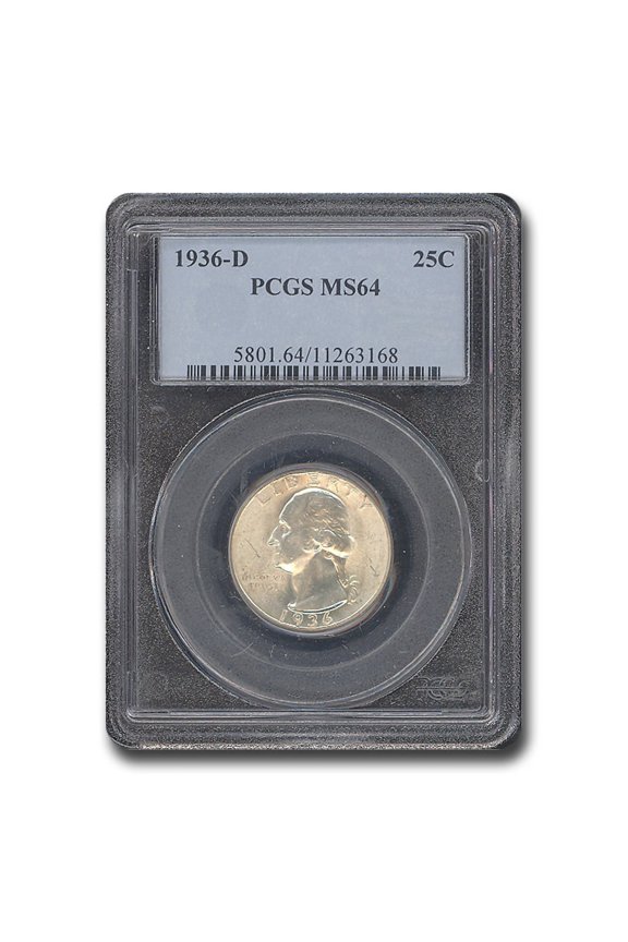 1936-D Washington Quarter MS-64 PCGS