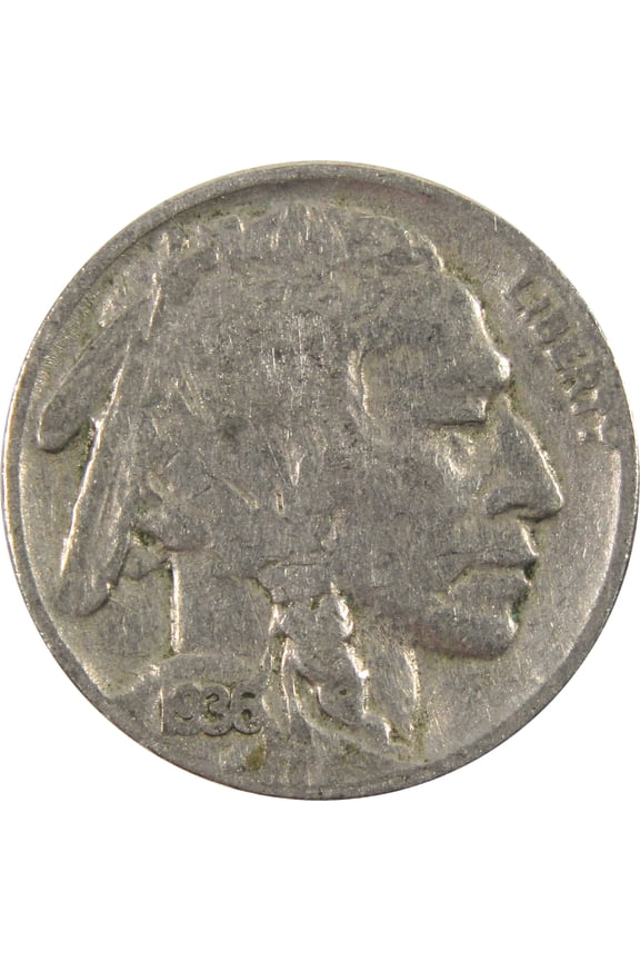 1936 Indian Head Buffalo Nickel G Good 5c Coin