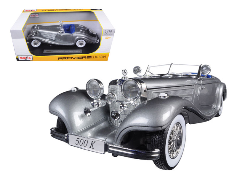Maisto - Mercedes-Benz 500 K Type Specialroadster Del 1936 Grigio Metallizzato 1 18 P405850 Maisto - Mercedes-Benz 500 K Type Specialroadster Del 1936 Grigio Metallizzato 1 18 P405850