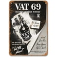thumbnail image 1 of 1936 Vat 69 Scotch Whiskey Sign, Retro Metal Sings Wall Decor Art Vintage Tin Signs for Beer Pub Kitchen BBQ Restaurant Dinner Room Bakery 8x12 Inch, 1 of 1
