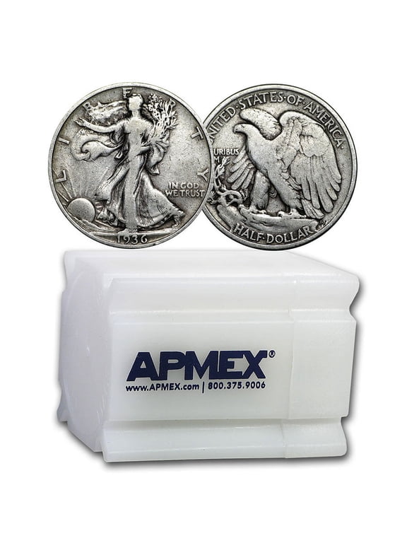 1936 Walking Liberty Halves 20-Coin Roll Avg Circ