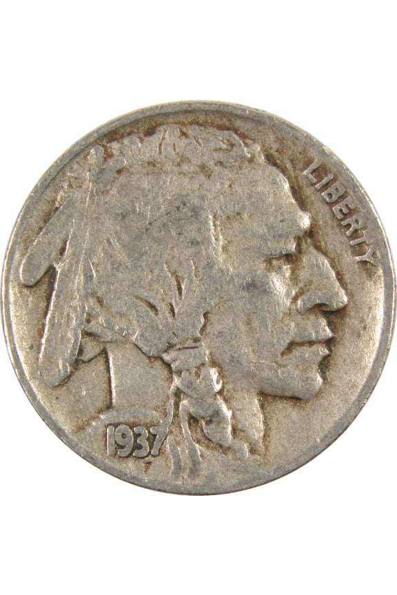 1937 D Indian Head Buffalo Nickel G Good 5c Coin