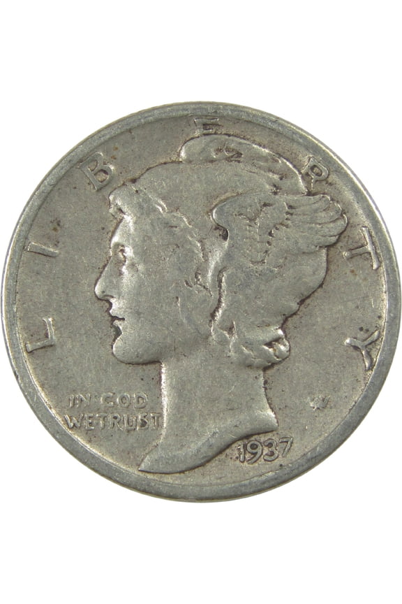 1937 D Mercury Dime VF Very Fine Silver 10c Coin