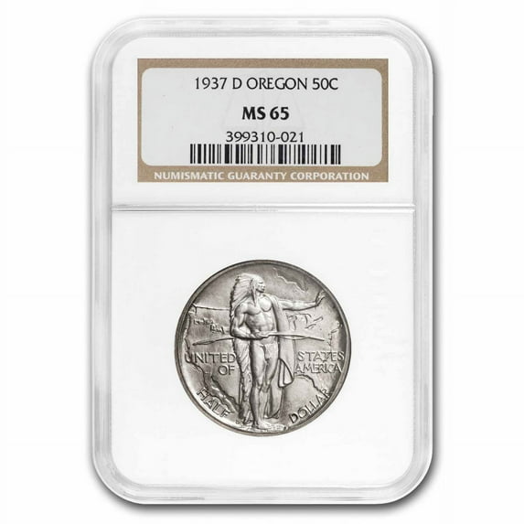 1937-D Oregon Trail Commemorative Half Dollar MS-65 NGC