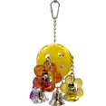 thumbnail image 1 of 1937 Flower Ringer Bird Toy with Acrylic Flowers, Bells and Chain Links – Handcrafted by Impeckable Bird Toys – Great for Conures, African Greys, Amazons and Medium Size Birds, 1 of 8