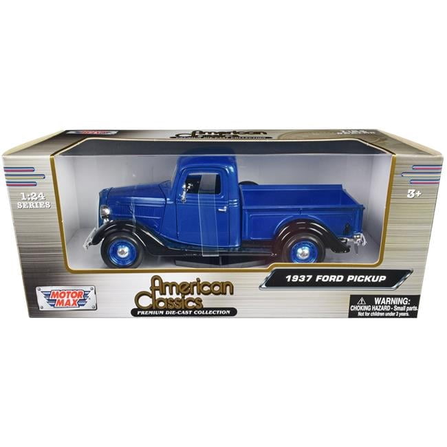 1937 Ford Pickup Truck Blue Metallic & Black American Classics 1-24 Scale Diecast Model Car