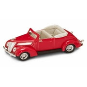 1937 Ford V8 Convertible, Red - Yatming 94230 - 1/43 Scale Diecast Model Toy Car
