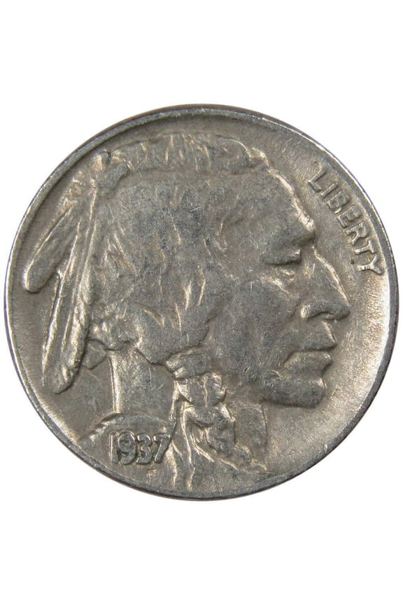 1937 Indian Head Buffalo Nickel 5 Cent Piece VF Very Fine 5c US Coin Collectible