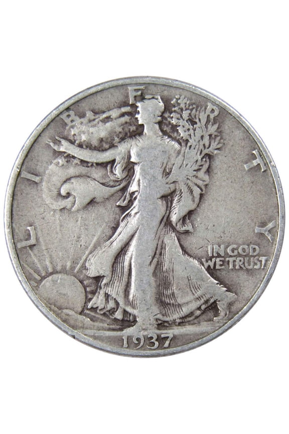 1937 Liberty Walking Half Dollar VG Very Good 90% Silver 50c US Coin Collectible