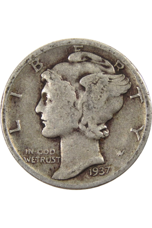 1937 Mercury Dime G Good Silver 10c Coin