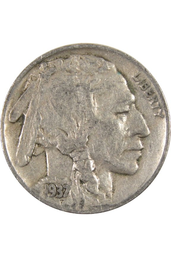 1937 S Indian Head Buffalo Nickel F Fine 5c Coin