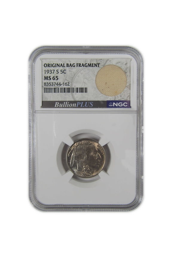 1937 S Indian Head Buffalo Nickel MS 65 NGC Bag Fragment SKU:I22655
