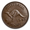 thumbnail image 1 of 1938-1948 Australia Bronze Penny George VI Avg Circ, 1 of 2