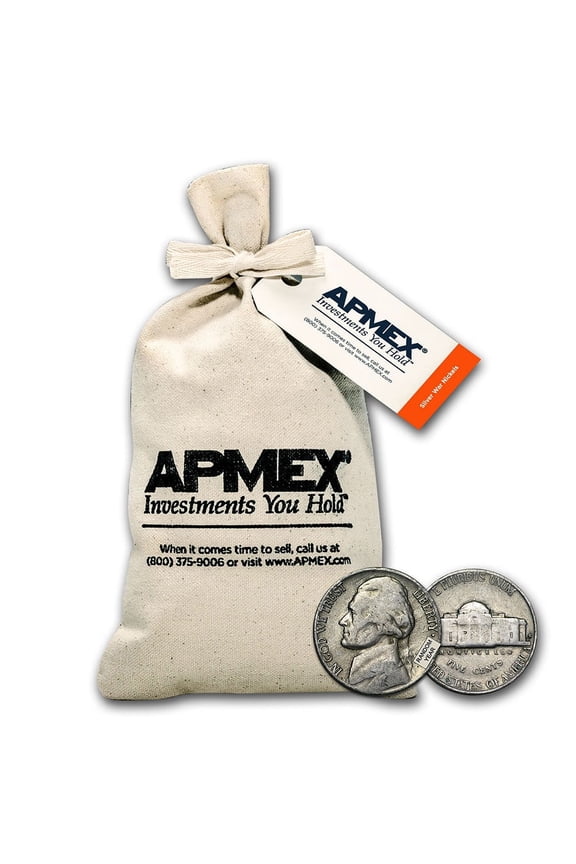 1938-1959 Jefferson Nickel 1000 Count Bag Avg Circ