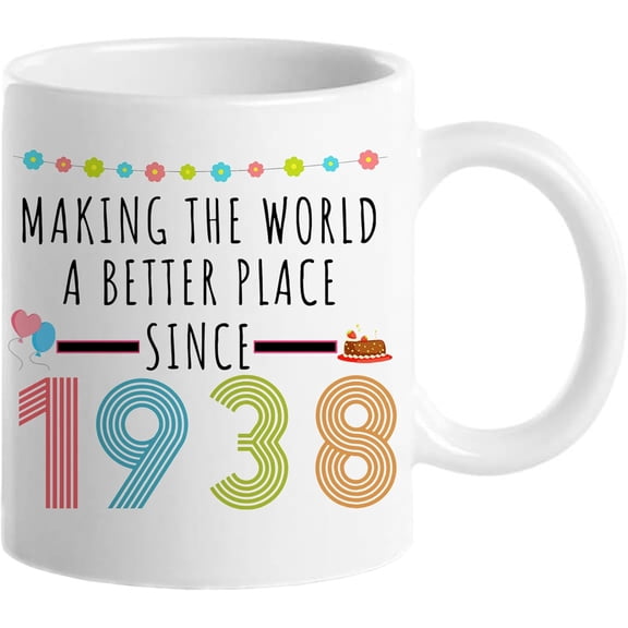 1938 88th Birthday Gifts for Women Men, Turning 88 Years Old Birthday Gift Coffee Mug for Mom, Dad, Grandma, Grandpa, 88th birthday Gifts Ideas, Fathers Day Mothers Day Christmas 11oz Cup
