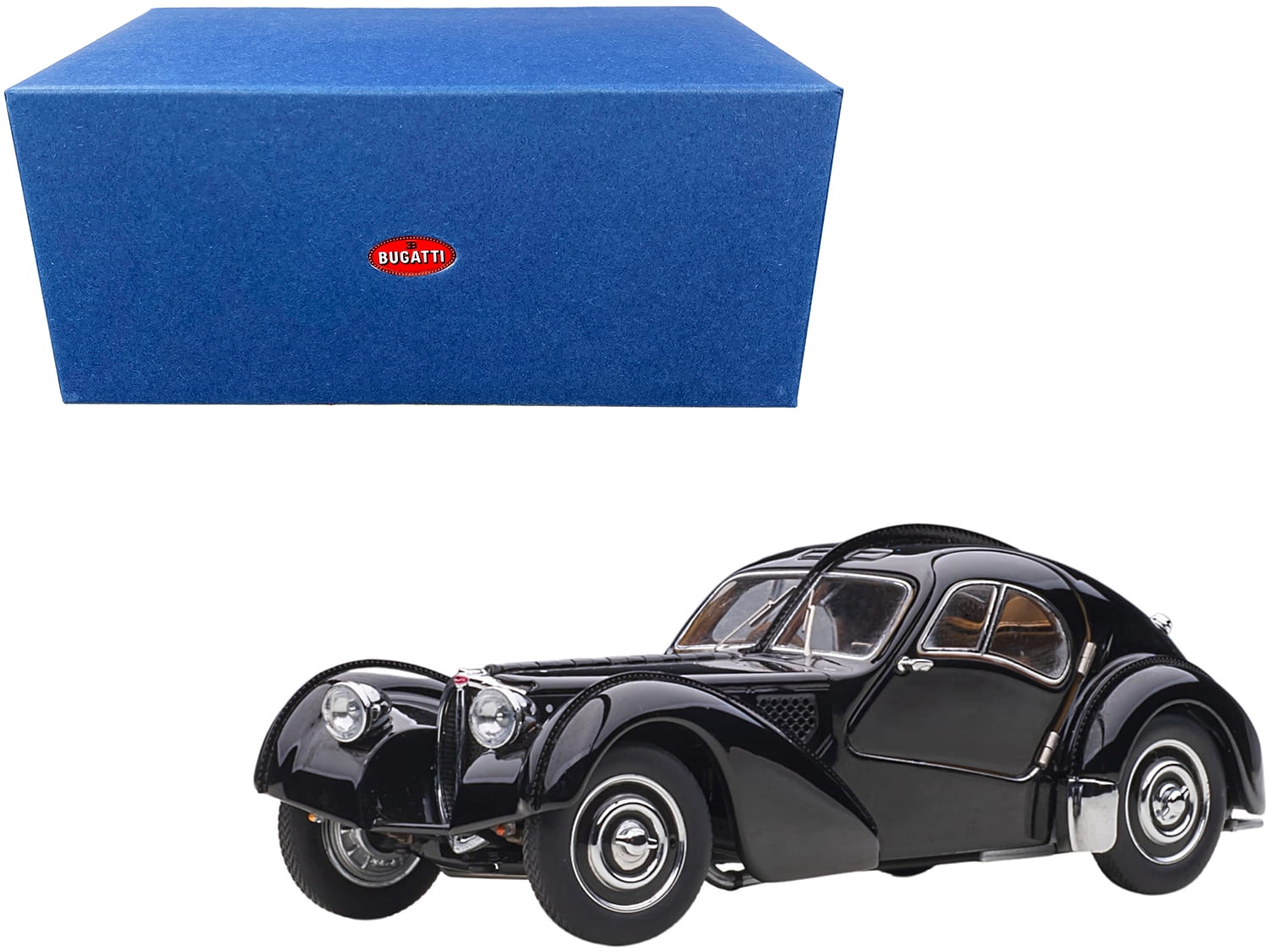 ミニカー Bugatti Typ 57 SC Atlantic Coupe 1938 1938 Bugatti Atlantic Type 57SC Blue with Metal Wire-Spoke