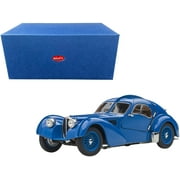 1938 Bugatti Type 57SC Atlantic with Metal Wire-Spoke Wheels Blue 1 43 Diecast Model Car by Autoart