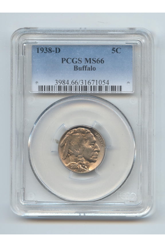 1938-D Buffalo Nickel, PCGS MS-66