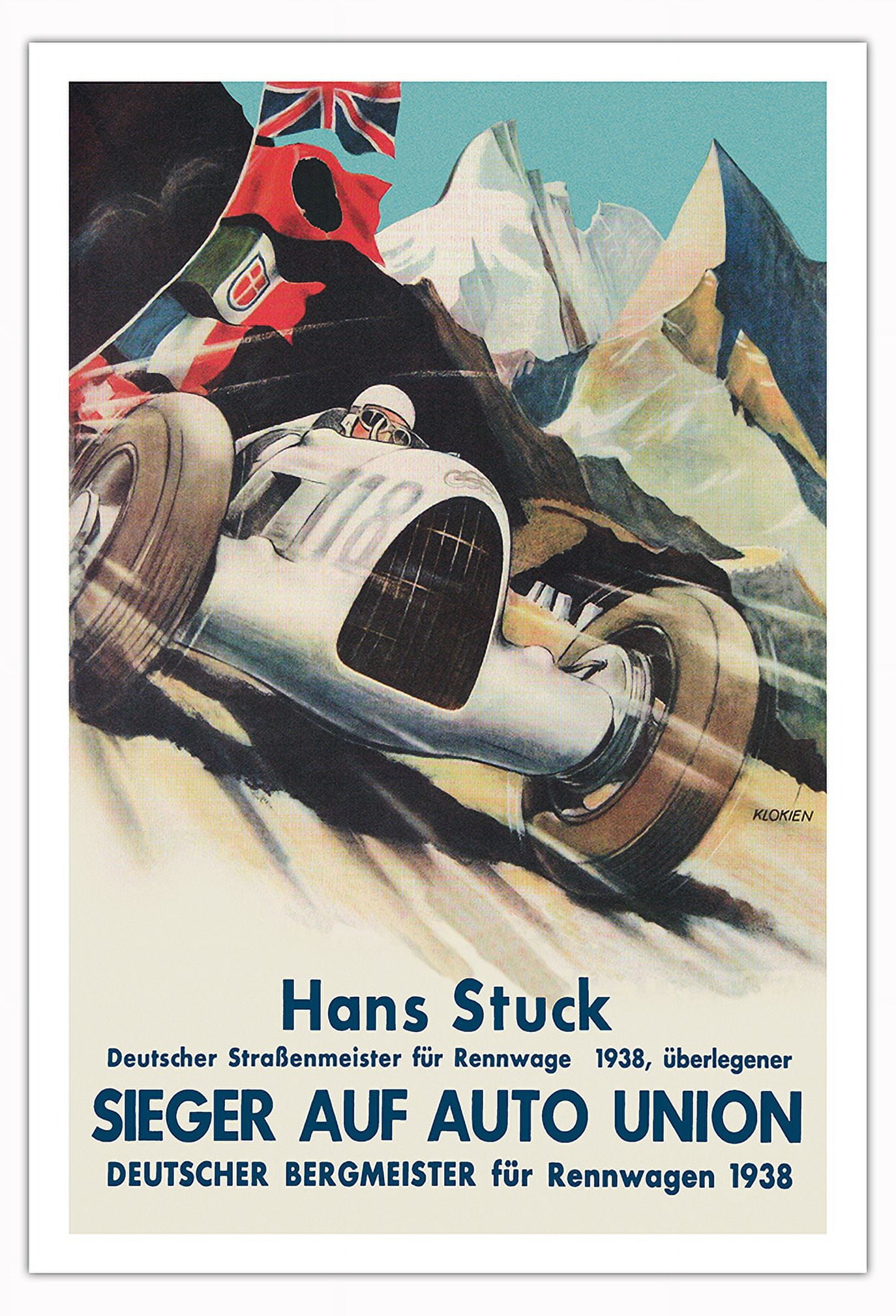1938 German Grand Prix - Hans Stuck Race Driver - Sieger AUF Auto Union ...