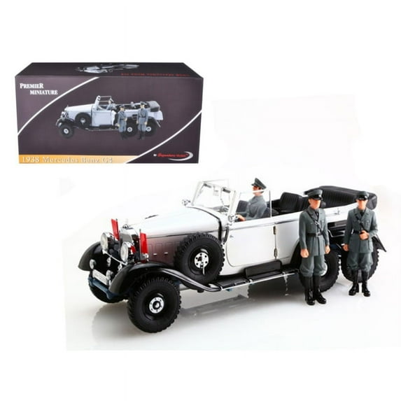 1938 Mercedes G4 Grey With 3 Figurines 1/18 Diecas