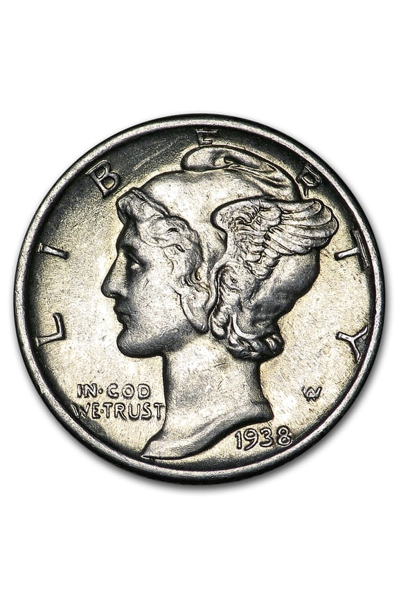 1938 Mercury Dime AU