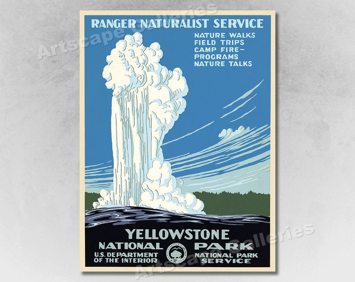 1938 Park Vintage Style Ranger Naturalist WPA Travel, Stretched Canvas ...
