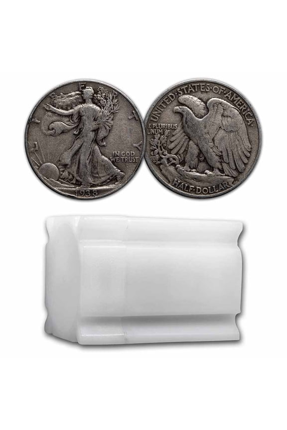 1938 Walking Liberty Halves 20-Coin Roll Avg Circ