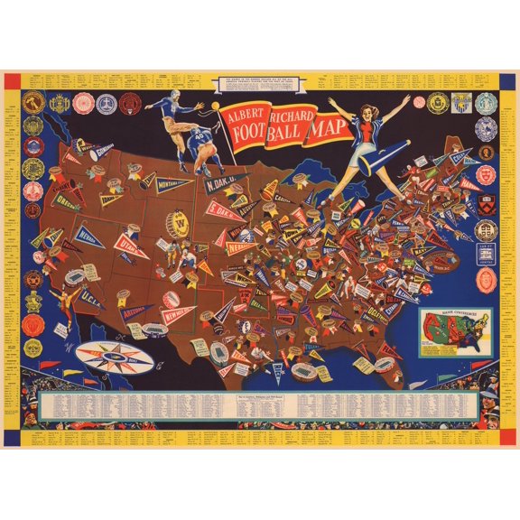 1939 Albert Richard Football Map