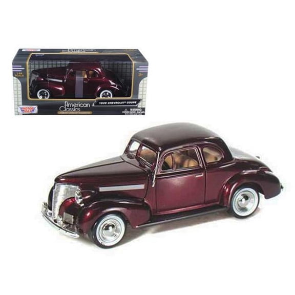 1939 Chevrolet Coupe Burgundy 1-24 Diecast Model Car