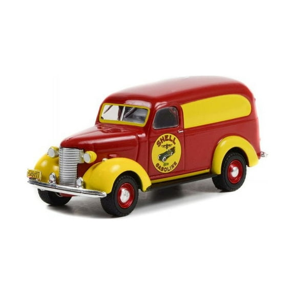 1939 Chevy Panel Truck, Red - Greenlight 41140A/48 - 1/64 scale Diecast Model Toy Car