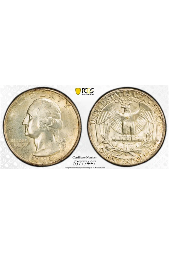 1939 D Washington Quarter PCGS MS-65