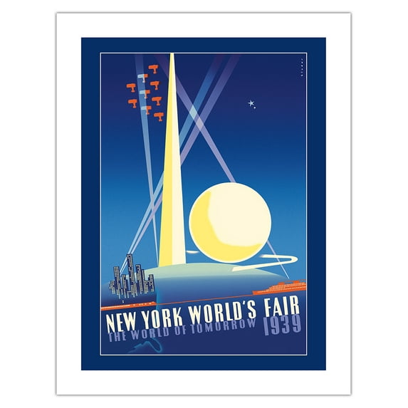 1939 New York World’s Fair - The World of Tomorrow - Vintage Travel Poster by Joseph Binder - Bamboo Fine Art 290gsm Paper (Unframed) 17x22in