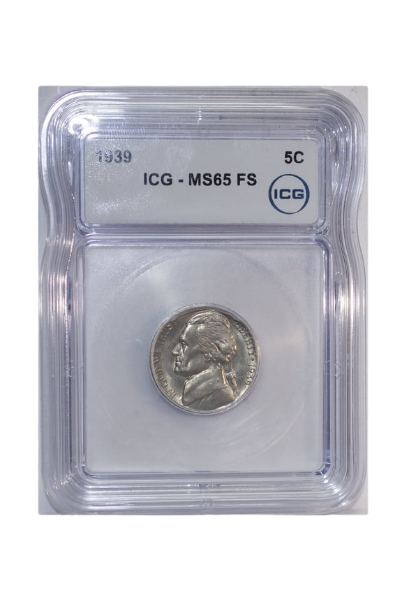 1939-P Jefferson Nickel Reverse of 1940 ICG MS65 Full Steps - Graded Coin