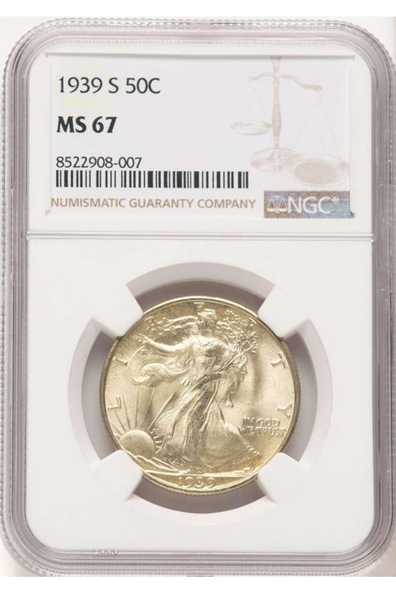 1939-S 50C Walking Liberty Half Dollar Coin NGC MS67 - HAT776367002